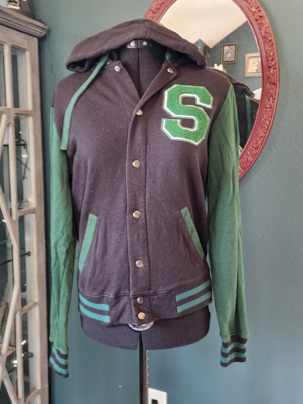 Harry Potter - Slytherin House Button Snap Varsity Letterman